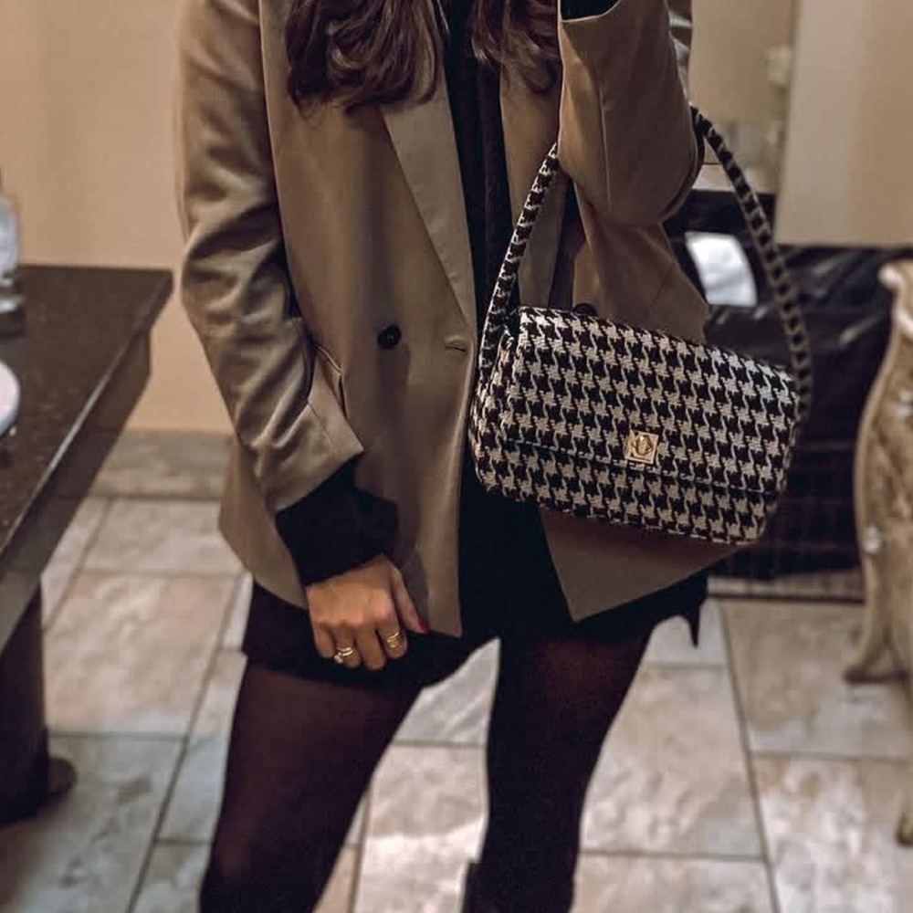 Anine Bing Houndstooth Patterned Women's Bag